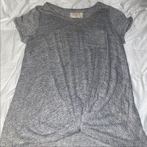 😀Cupio - Grey Lainey Twist Front Sweater -XL